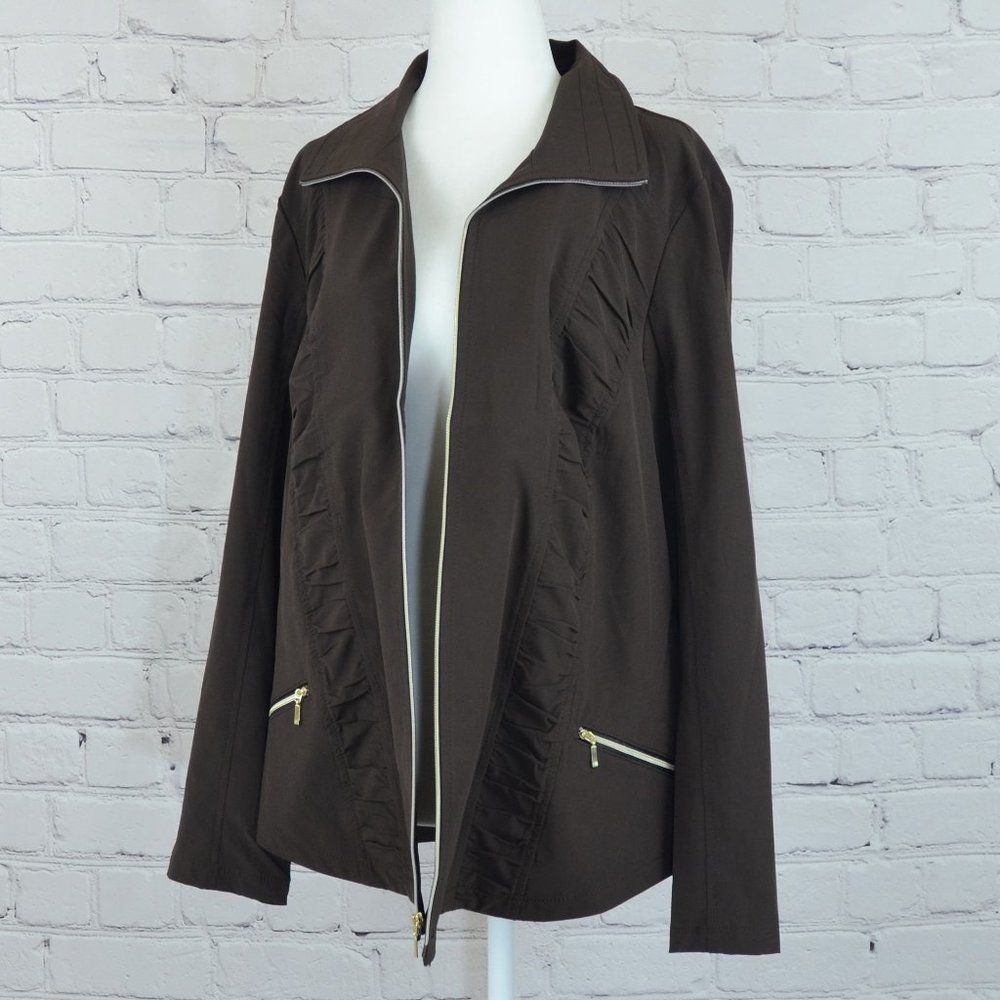 NEW! CHICO'S ZENERGY Neema Ruched Active Jacket - Picture 2 of 8